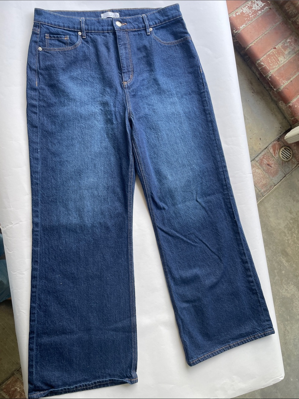 LOFT Dark Blue Wide-Leg Denim Jeans